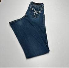 Rock Revival Celine Boot Low Rise Dark Wash Blue Denim Jeans Womens Size 25X33
