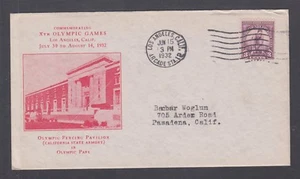 US Mel 718-11 FDC. 1932 3c Olympics, F. Rice cachet, Olympic Fencing Pavilion - Picture 1 of 1