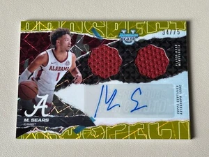2024-25 Bowman University Best Mark Sears Yellow Lazer Dual Jersey Auto /75 RC - Picture 1 of 2