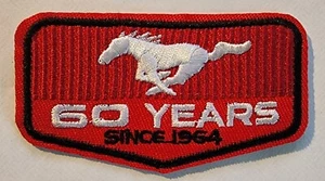Mustang 60 years automotive embroidered iron on patches 1 3/4 x 3" - Picture 1 of 1
