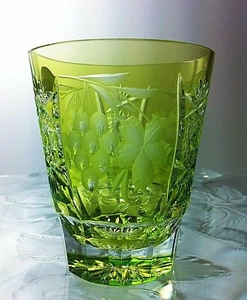 AJKA KRISTALL UNGARN, URAN GRÜN MARSALA WHISKEY / WASSERGLAS 1 Stück - Bild 1 von 6