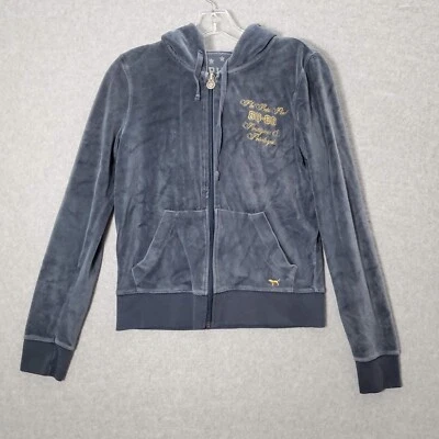 Pink Victorias Secret Women Sweatshirt M Hoodie Logo Embroidered Full Zip READ - Image 1 of 4