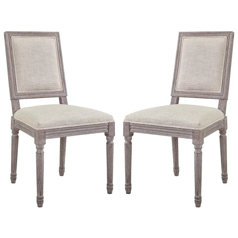 Modway Court Upholstered Fabric Set Of 2 Dining Side Chair EEI-3500-BEI