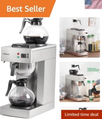 Eficiente cafetera para verter sobre 12 tazas con platos de calentamiento dobles y decantadores Foto 1 de 4