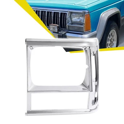 Chrome Left Headlight Door Bezel Trim For Jeep Cherokee 1991-1996 Comanche 91-92 Foto 1 de 4