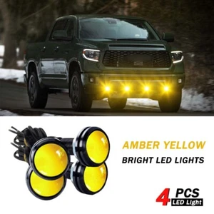 4x Universal Round Raptor Style LED Grille Lights Amber Bumper Fog Light - Picture 1 of 10