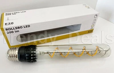 Ikea ROLLSBO LED Bulb E26 200 lumen, Dimmable/Tube-shaped Gray Glass 004.116.38 - Image 1 of 4