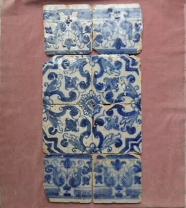 antike Fliesen 17Jh. Portugal, Azulejo, Tile, Tegel, Carreaux Ancien, Delft - Bild 1 von 2
