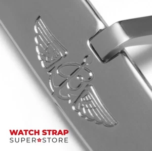 18mm For BREITLING Watch SILVER Buckle Clasp Leather Rubber Strap Band - Picture 1 of 4