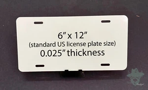 100 Ct - Dye Sublimation Aluminum License Plate Blanks 6"x12" .025" White Gloss - Picture 1 of 5
