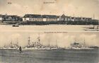AK Wik Kasernement Kriegsflotte im Kieler Hafen Feldpost Kiel-Wik 1914