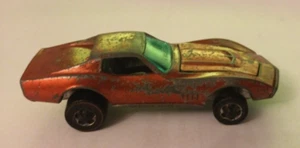 VERY RARE VINTAGE HOT WHEELS MATTEL REDLINE CUSTOM CORVETTE GOLD 1967 HONG KONG - Picture 1 of 10