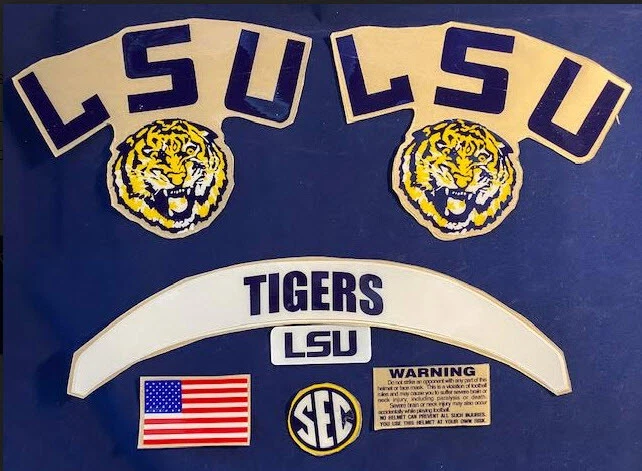 LSU Football  Helmet Decals with Stripes...1 Day Shipping - Image 1 of 3