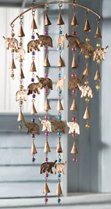 Large Wind ChIme Iron Elephant Wind Chimes Recycled Metal Garden Bells Mobile - Picture 1 of 7