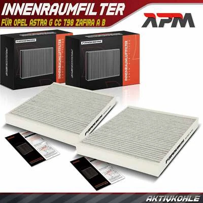 2x Cabina Carbón Activado para Opel Astra G Cc T98 F70 F35 Zafira a B A05 - Imagen 1 de 4