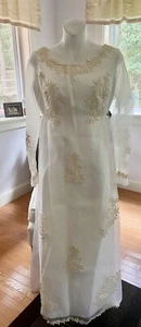 Vestido de Boda de Colección Transparente de Encaje Mangas Largas Talla S/M - Imagen 1 de 8