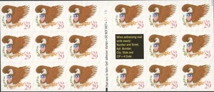 1992 US Scott #2597 (2597a) 29¢ Red Eagle Booklet Pane of 17 MNH - Picture 1 of 2