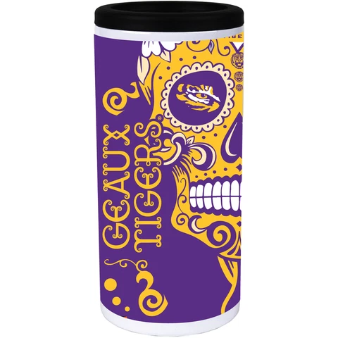 LSU Tigers Dia Stainless Steel 12oz. Slim Can Cooler Cover
