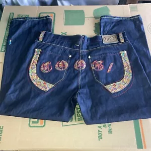 Coogi Jeans Size W42 x L35 Unique Multicolor Embroidered Y2K Wide leg Pants NICE - Picture 1 of 23