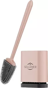Toilet Brush and Holder Set - Flexible Toilet Bowl Brush Head ( Rose Gold) - Picture 1 of 8