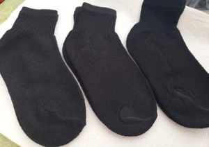 Boys 3 Pair Quarter Length Socks Black - Picture 1 of 5
