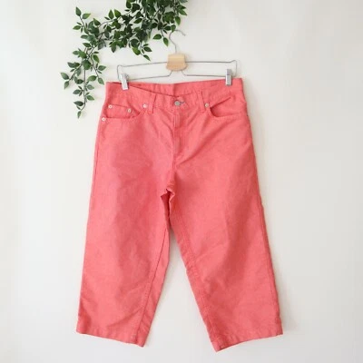 Vintage 1990s Levi's 577 Women's Loose Fit Straight Leg Crop Jeans Size 12 Red - Image 1 of 4