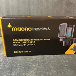 Microfono USB Gaming RGB Maono Gamerwave DGM20S Nero Condensatore Cancellazione Rumore - Foto 1 di 17