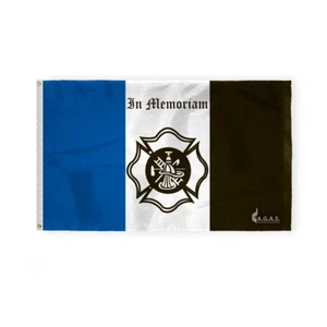 Bandera de Luto de Bomberos AGAS - Bandera del Servicio Civil - 3'x5' - Nailon 200D Impreso - Imagen 1 de 1