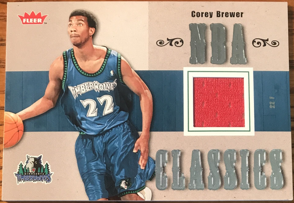 2007-08 Fleer NBA Classics Jersey Corey Brewer TT-CB Minnesota Timberwolves - Image 1 of 2