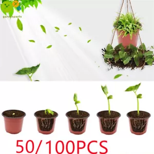 Garden Plastic Plant Flower Pot 50/100PCS Nursery Seedlings Start Pot Container - Picture 1 of 22