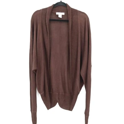 DVF Silk Assets Cardigan Womens XS Brown Luxurious Layering Classic Elegant - Image 1 of 4