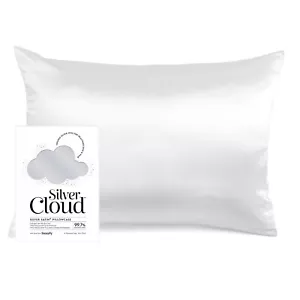 Funda de almohada satinada plateada nube infundida con iones de plata - talla 50 x 75 cm - Imagen 1 de 7