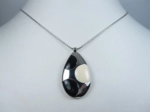 Nina Ricci Rhodium Plated Pendant with Enamel 16-18" - 5303 - Picture 1 of 3