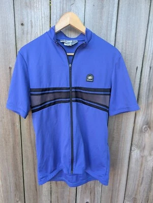 Vintage Sugoi Cycling Jersey Blue Full Zip Made in Vancouver Large Pockets - Image 1 of 4