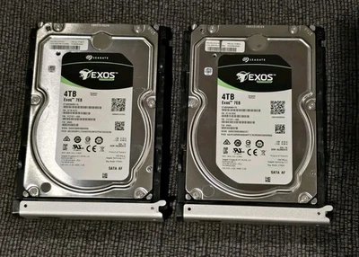 Two Seagate Exos 7E8 Enterprise 4TB 7200RPM SATA AF 3.5" Hard Drive  - Image 1 of 4