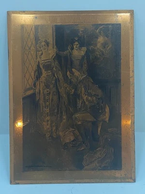 Antique Photogravure Etched Copper Printing Plate - Image 1 of 4