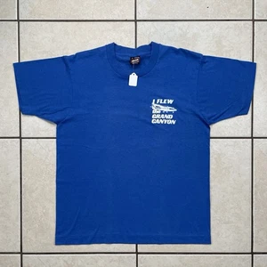 90s Vintage I Flew The Grand Canyon T Shirt Size Large Blue FOTL Best 50/50 USA - Picture 1 of 7