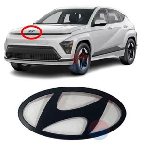 Genuine OEM Matte Black Front Emblem Badge H Logo for Hyundai KONA EV SX2 23~25+ - Picture 1 of 5