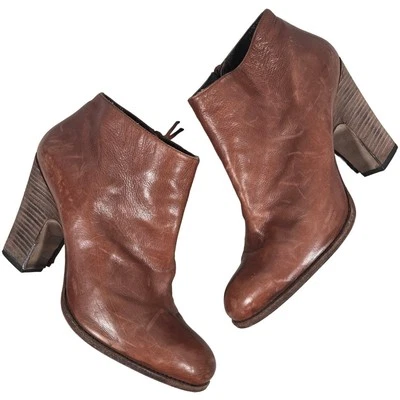 Stuart Weitzman Demigran Leather Ankle Boots Block Heel Booties Women's Shoes - Image 1 of 4