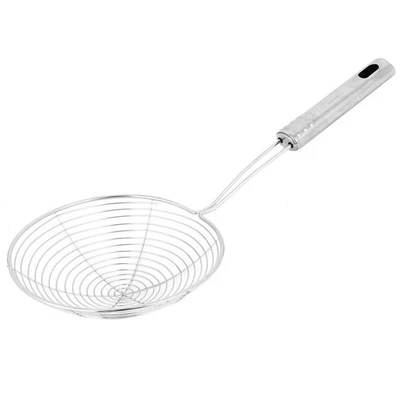 Cocina Acero Inoxidable Espiral Fideos Malla de Alimentos Colador Cucharón Tono Plateado Foto 1 de 3