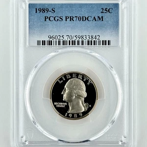 1989 S Washington Quarter PR 70 DCAM PCGS Clad 25c Best Top Grade Free Shipping - Picture 1 of 8