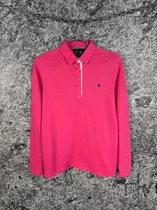 Women’s MUSTO Long Sleeve Polo Shirt Pink 100% Cotton Size 10 (US 6) - Picture 1 of 14