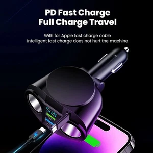 Family Road Trip Car Charger 66W Charger 360�� Adjustable DC12-24V Voltage - Zdjęcie 1 z 12