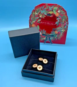 VERSACE GOLD TONE MEDUSA CUFFLINKS WITH MOTHER OF PEARL FINISH  - IDEAL  XMAS 🎁 - Picture 1 of 6