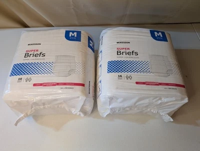 Lote de 2 Super Briefs McKesson Medianos BR30643 16ct Cada Absorción Moderada Foto 1 de 3