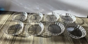 De colección Arcuisine Francia Borosilicato Vidrio Ramekins Crema Brulee Acanalado Cantidad 8 - Imagen 1 de 8