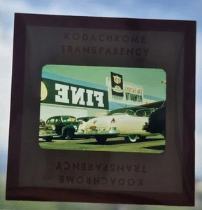 Kodachrome Red Border Slide | *1950-1959 Billboard Sign Ad De Soto Plymouth ! - Picture 1 of 2