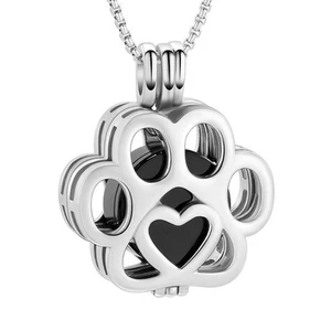Pet Cremation Jewelry For Ashes For Dog/Cat Paw Stainless Steel Memorial Lock... - Picture 1 of 7