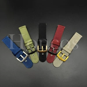 18 20 22 mm Canvas Nylon Armband Stahlloch Schnellverschluss Uhrenarmband passt Casioa - Bild 1 von 42