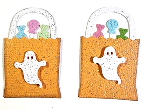 Halloween Ephemera Trick or Treat Bags Candy OOAK #132 Handmade 1.25" x 2" - Picture 1 of 2